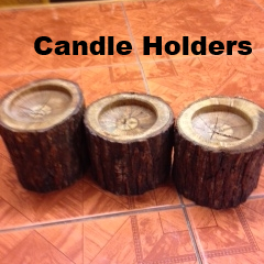 wooden candle holders